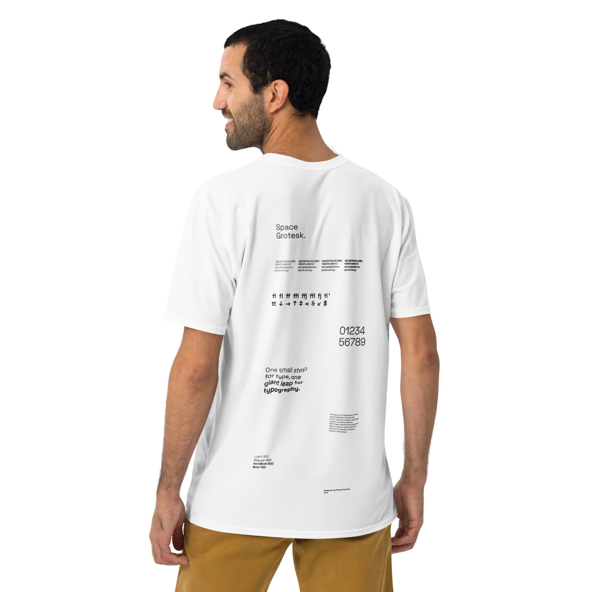 Space Grotesk Type Specimen - Double-Sided Unisex T-shirt