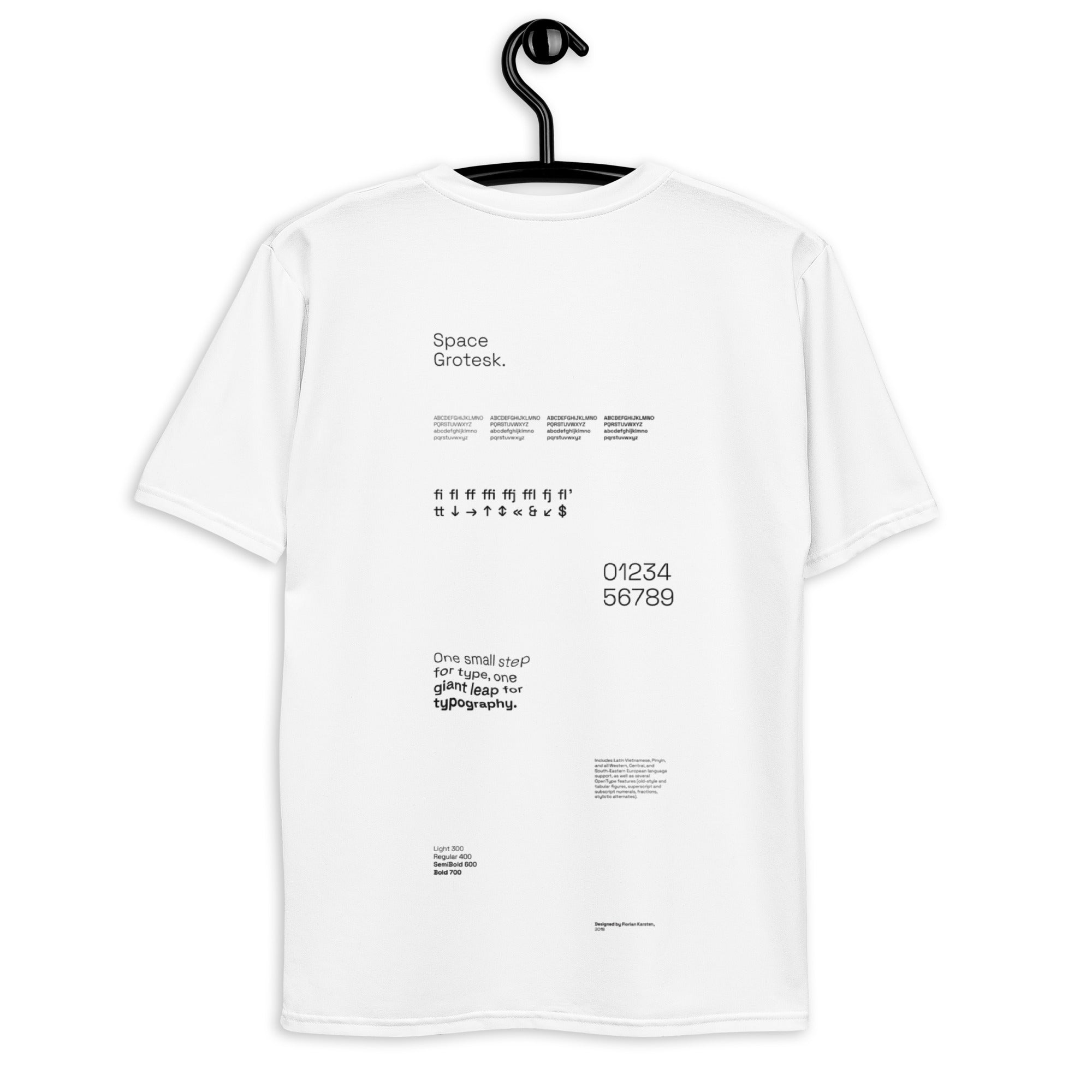 Space Grotesk Type Specimen - Double-Sided Unisex T-shirt
