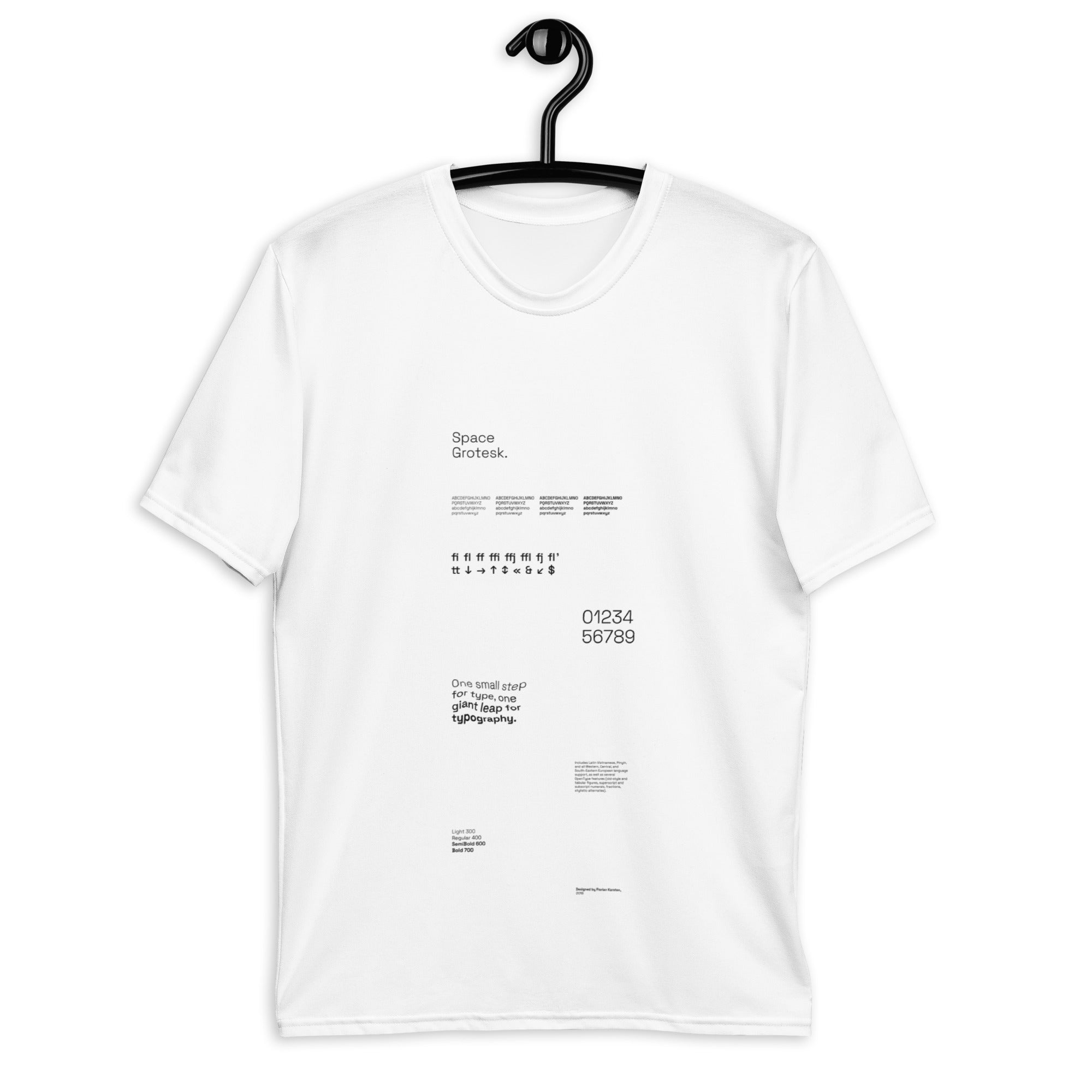Space Grotesk Type Specimen - Single-Sided Unisex T-shirt