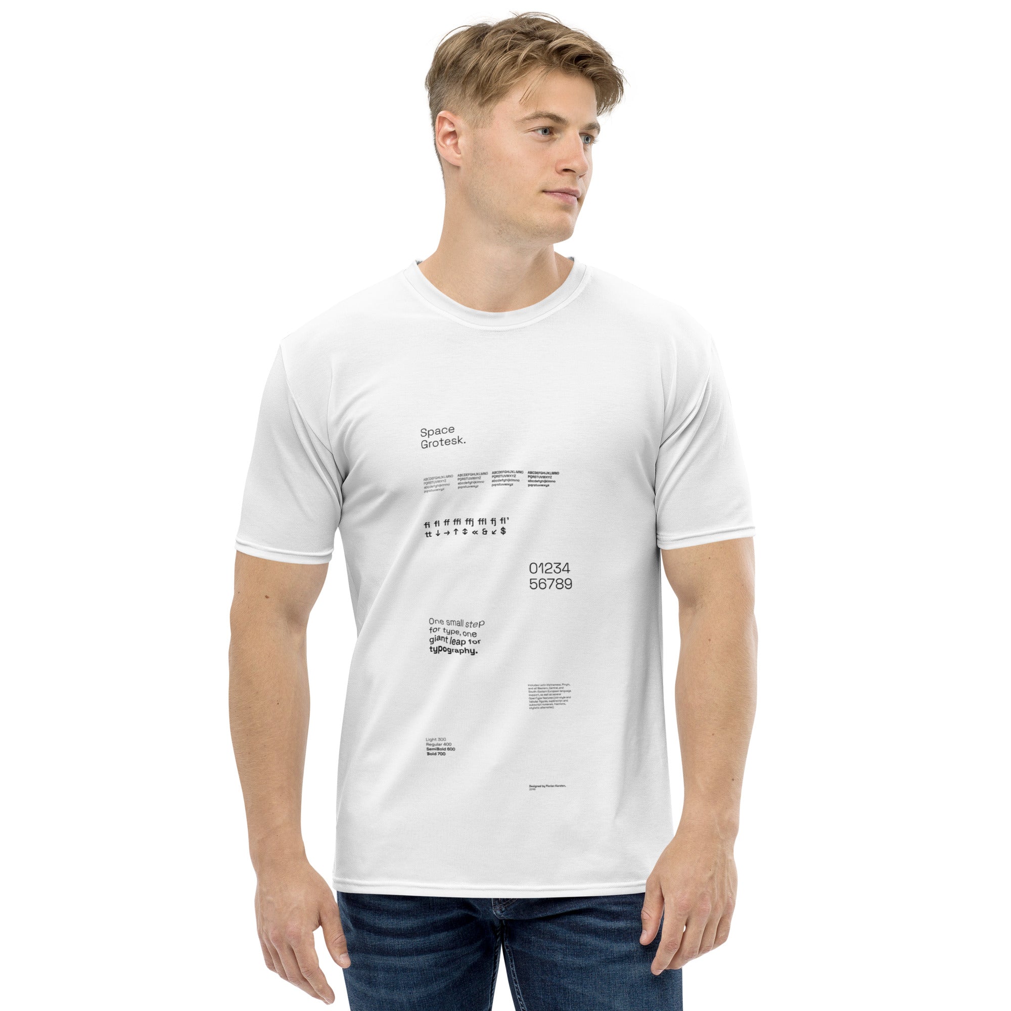 Space Grotesk Type Specimen - Single-Sided Unisex T-shirt