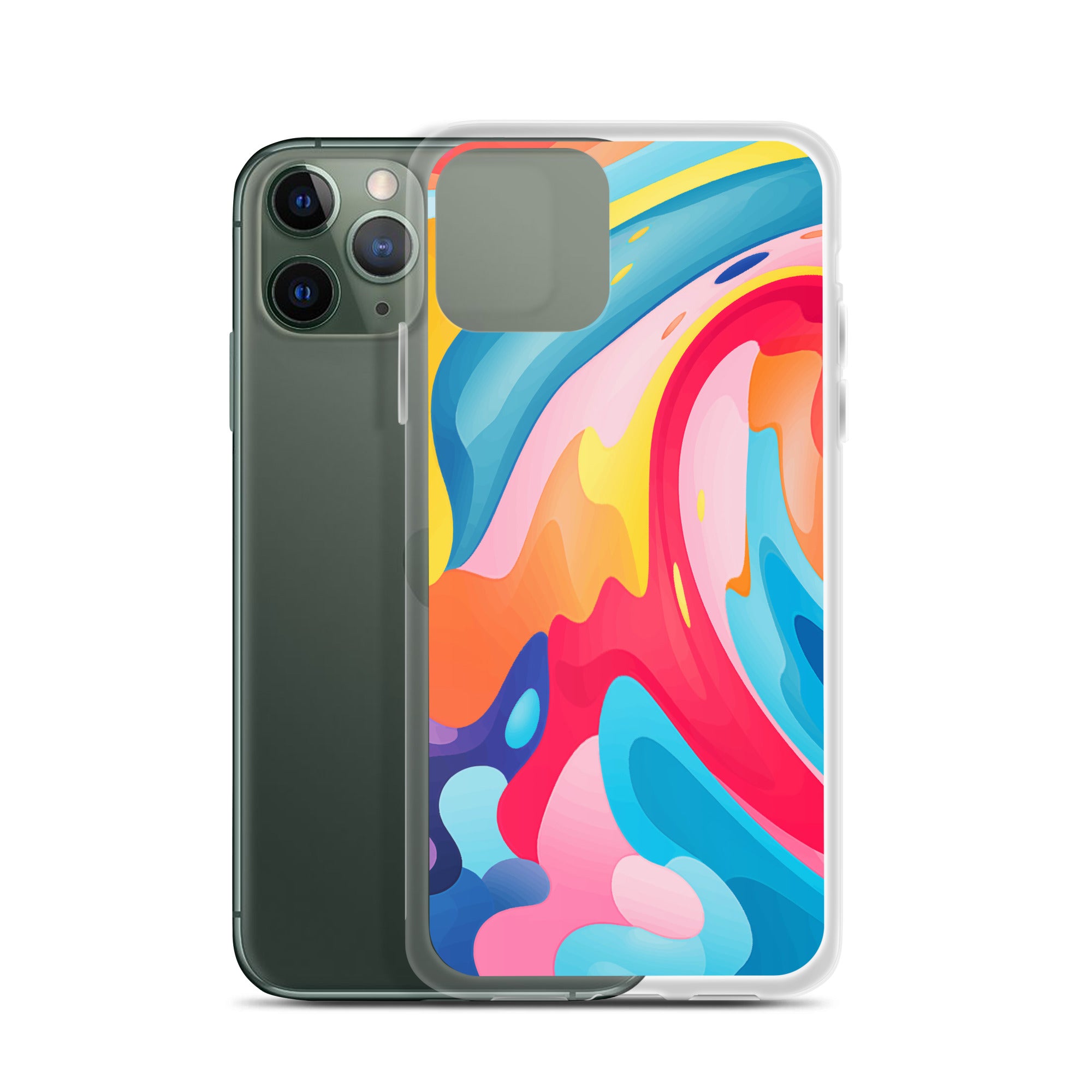 Colorful Swirls Clear Case for iPhone®