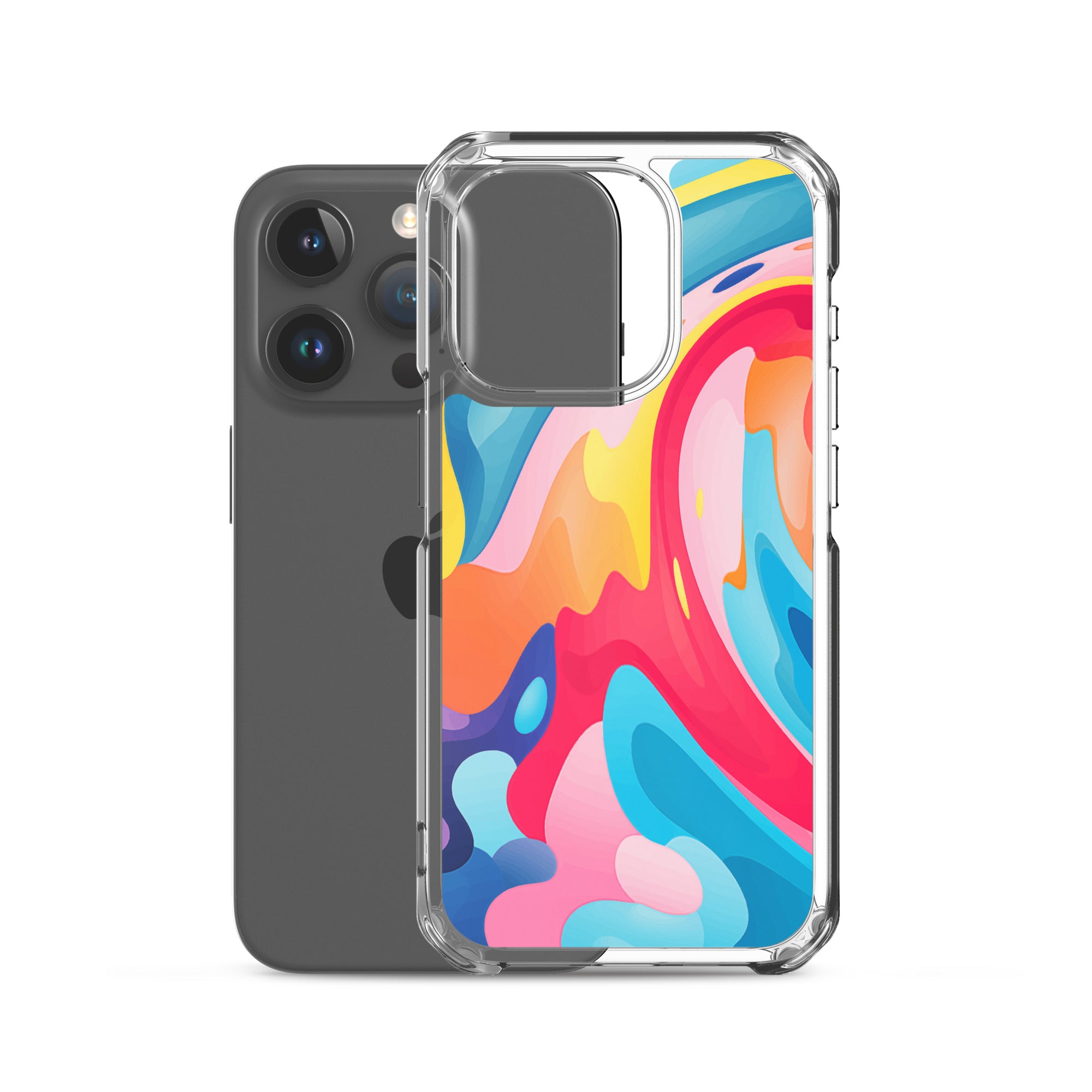 Colorful Swirls Clear Case for iPhone®