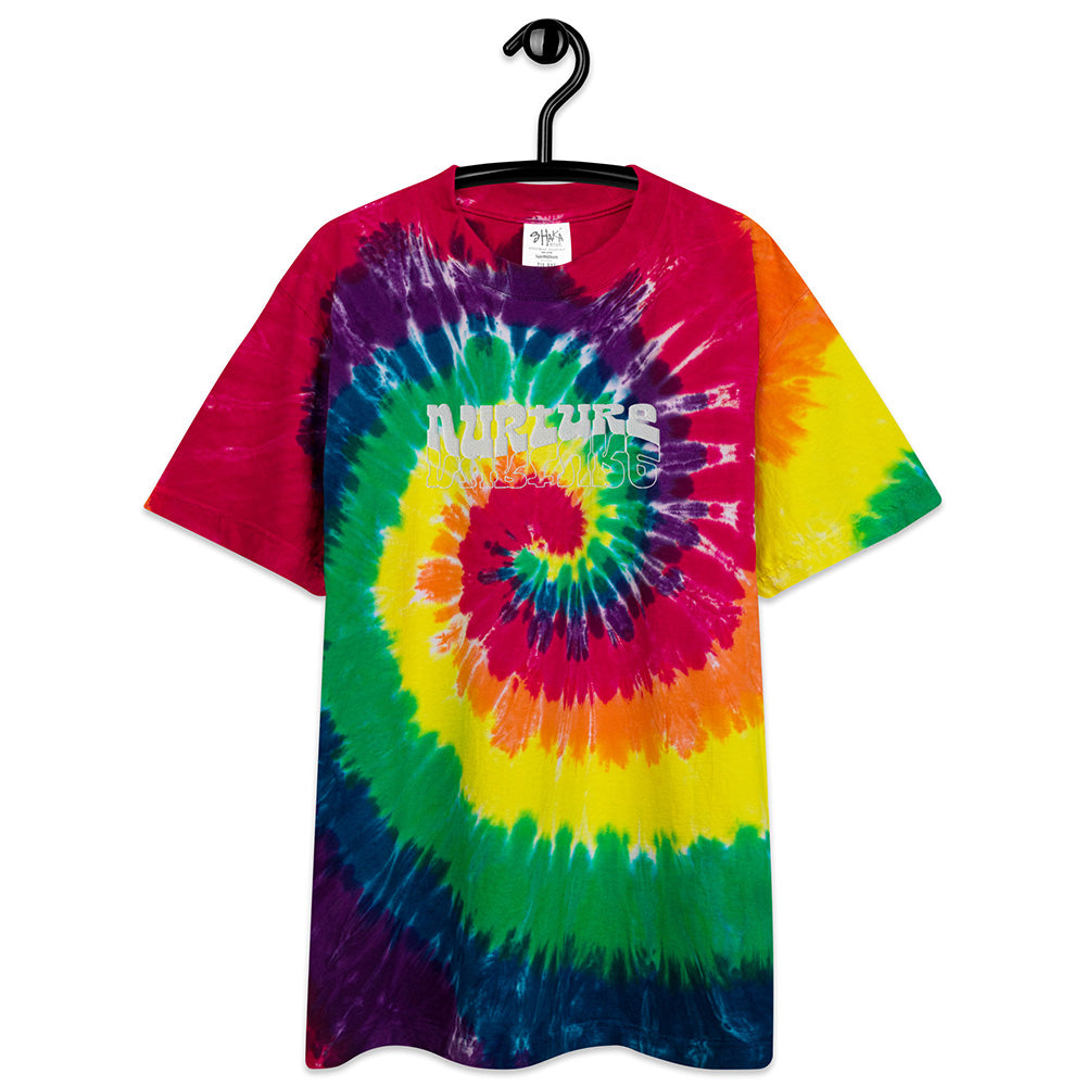 Nurture - Embroidered Unisex Oversized Tie-dye T-shirt