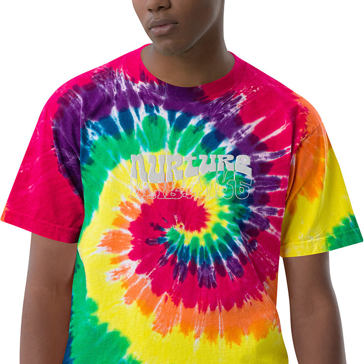 Nurture - Embroidered Unisex Oversized Tie-dye T-shirt