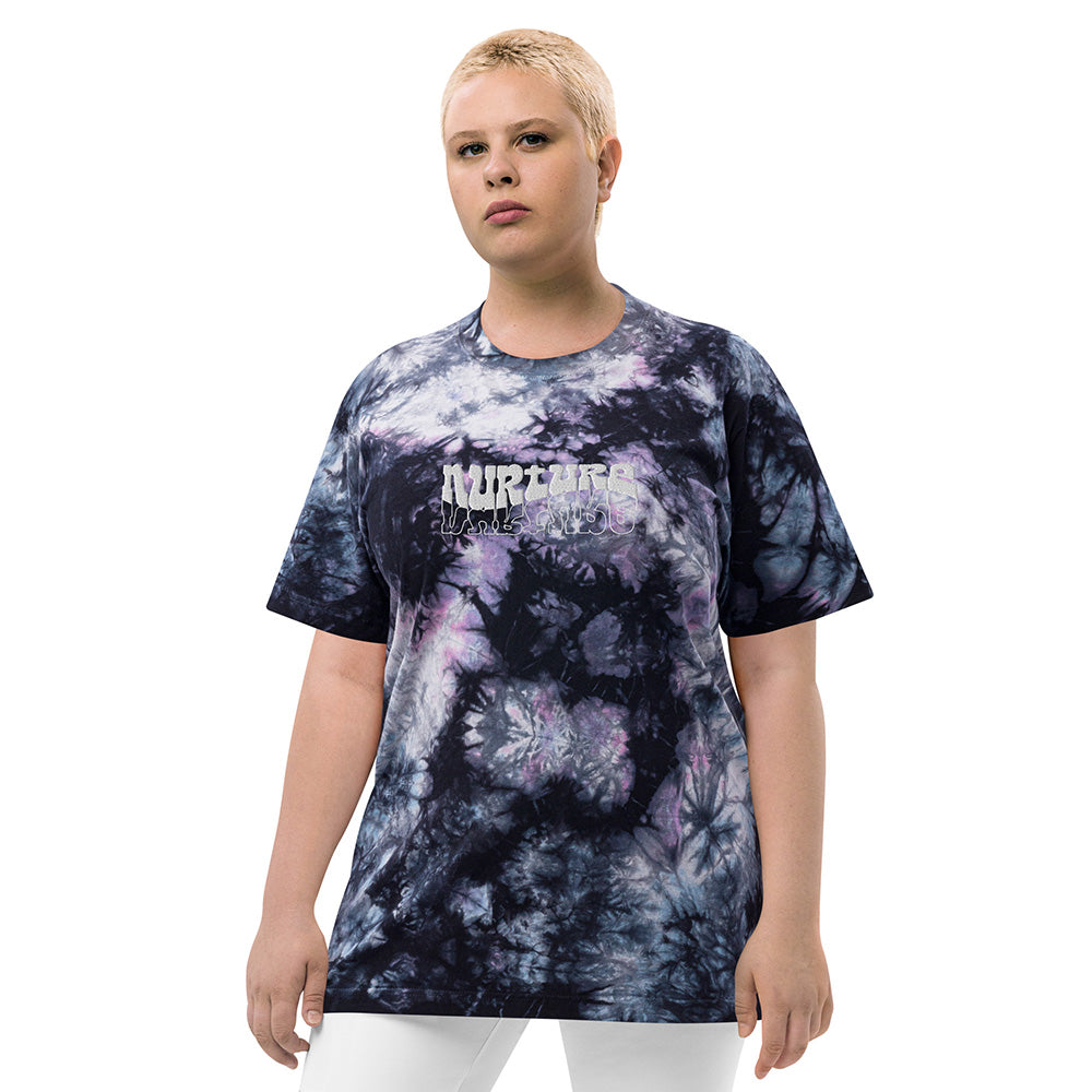 Nurture - Embroidered Unisex Oversized Tie-dye T-shirt