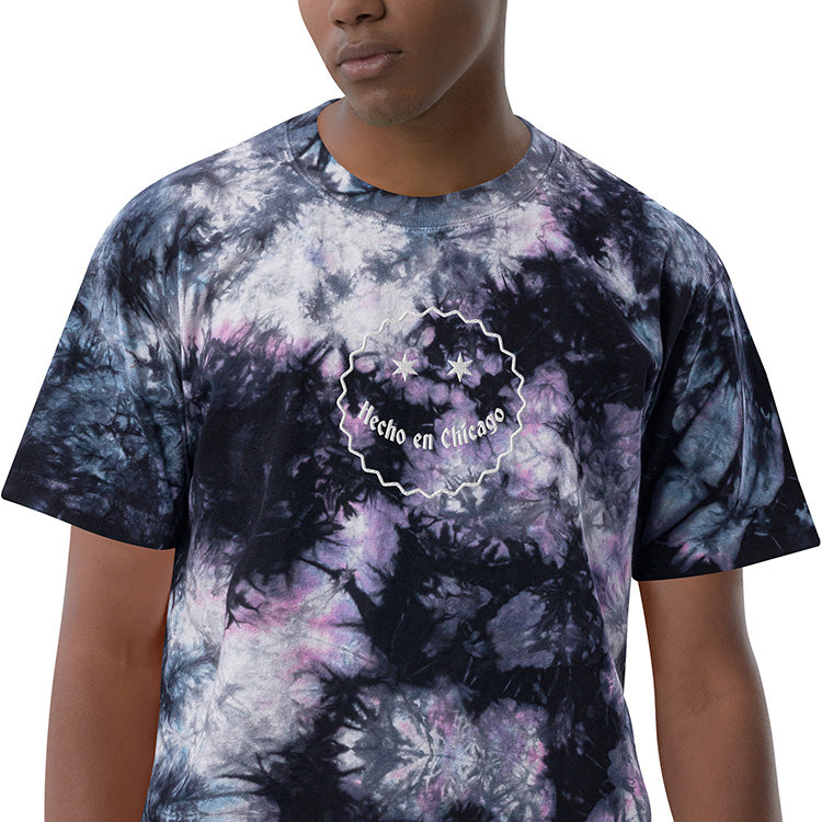 Hecho En Chicago - Oversized Unisex Tie-dye T-shirt