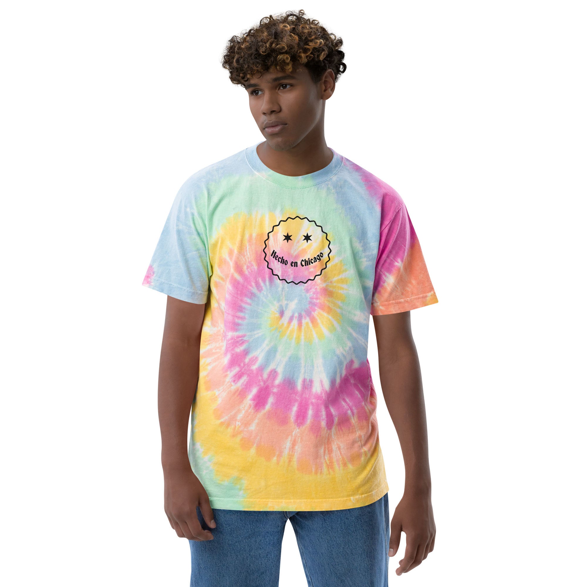 Hecho En Chicago - Oversized Unisex Tie-dye T-shirt