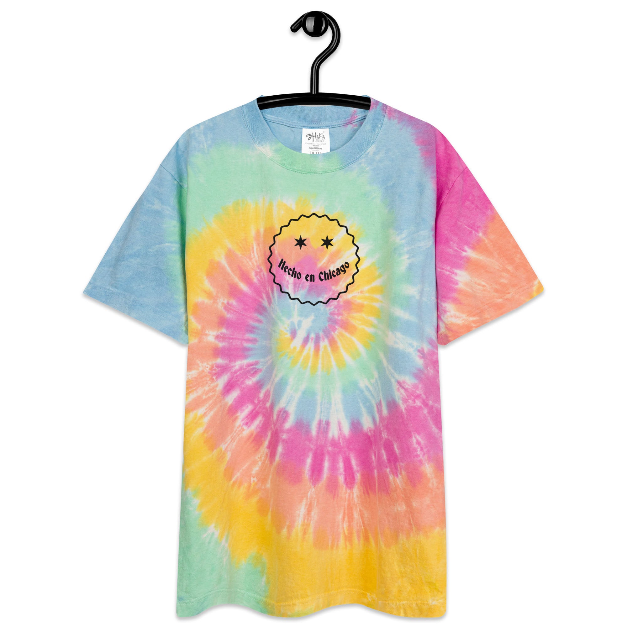 Hecho En Chicago - Oversized Unisex Tie-dye T-shirt