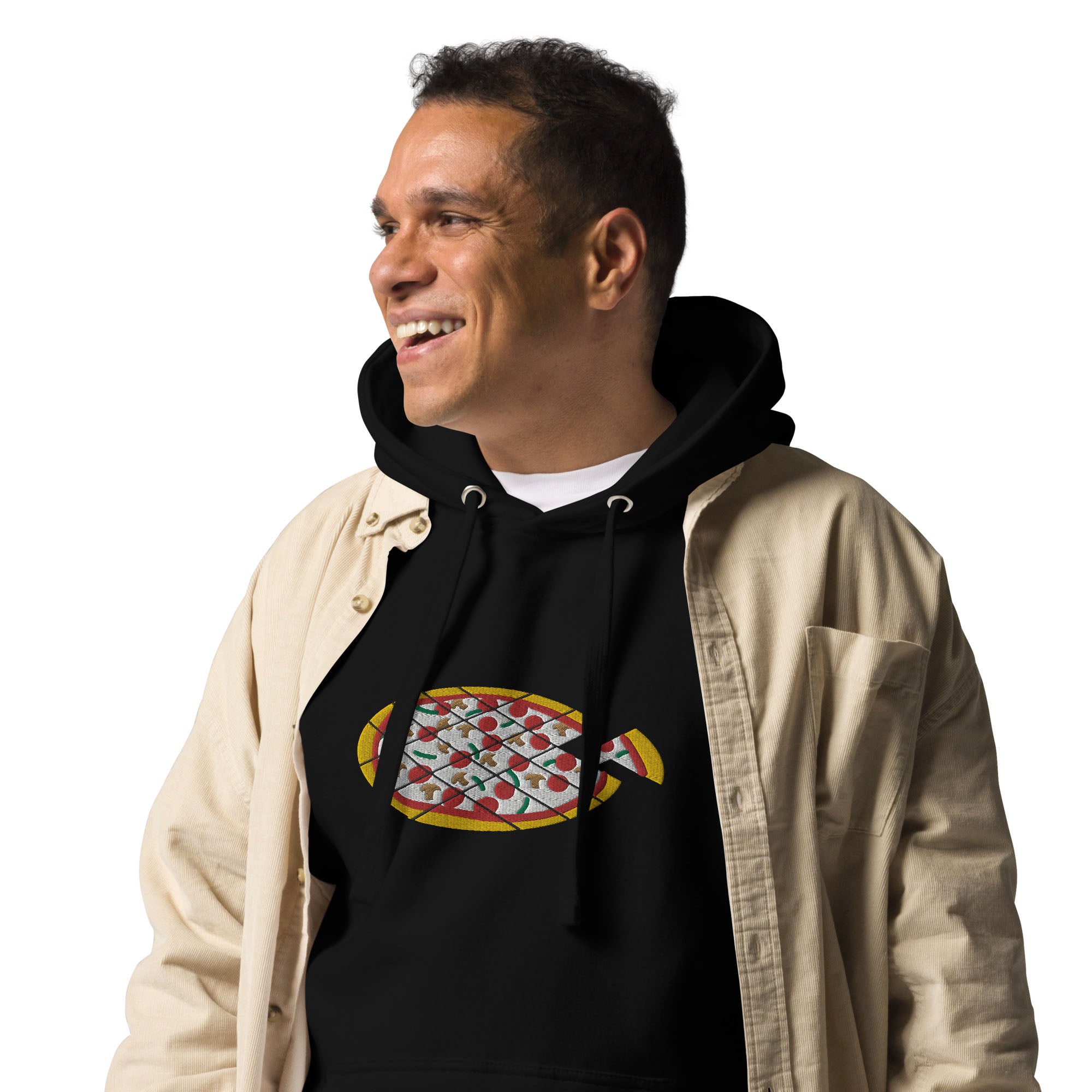 Square Cut Pizza - Embroidered Unisex Hoodie