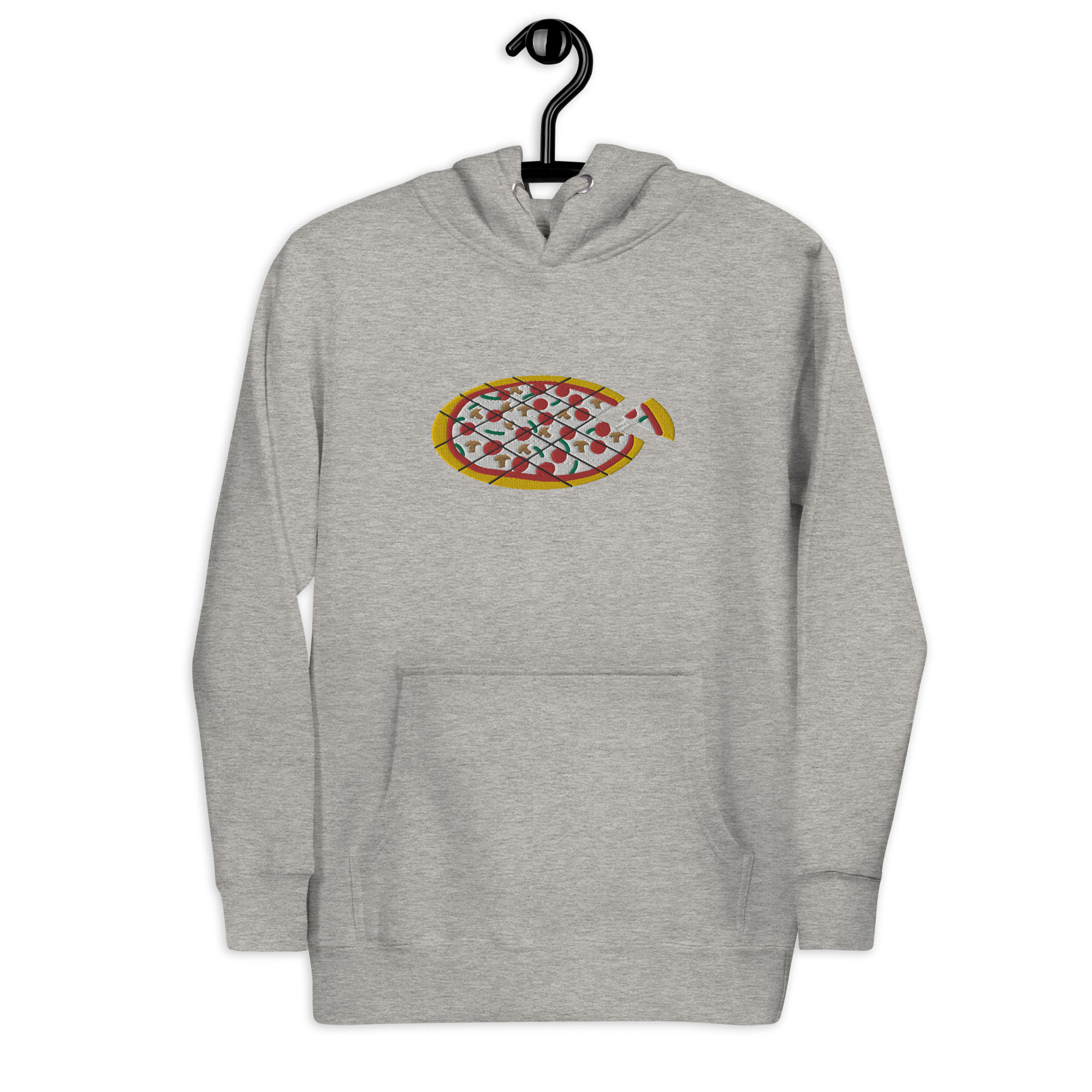 Square Cut Pizza - Embroidered Unisex Hoodie