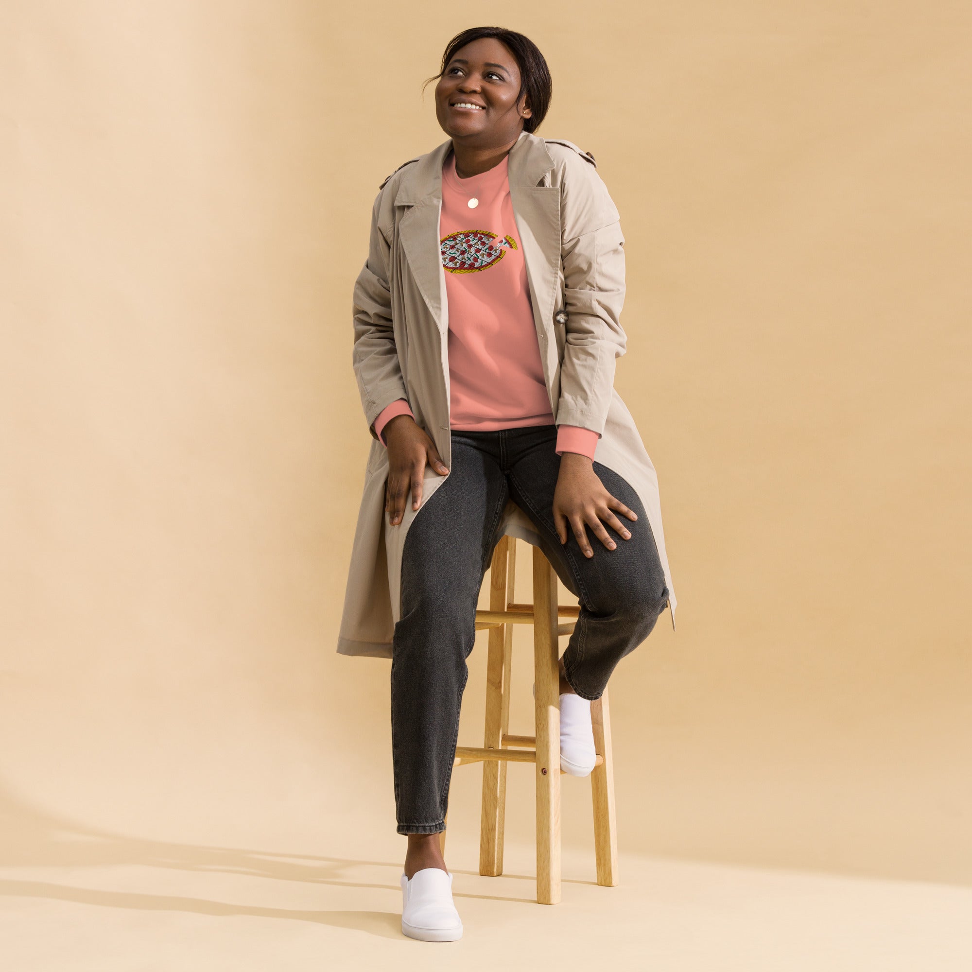 Square Cut Pizza - Embroidered Premium Sweatshirt
