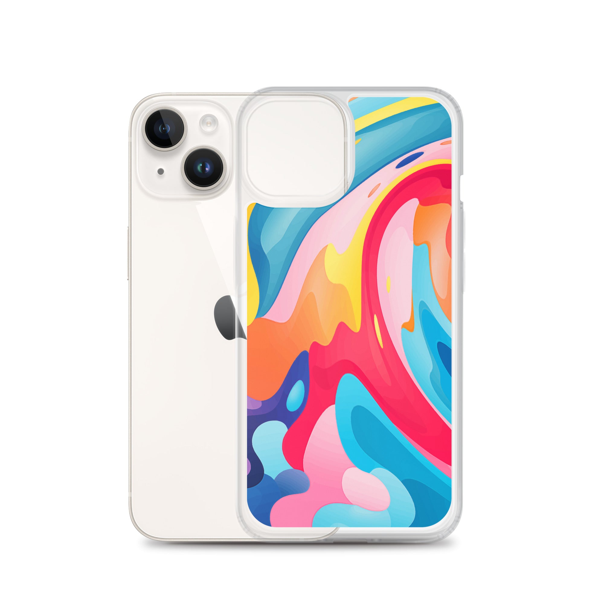 Colorful Swirls Clear Case for iPhone®