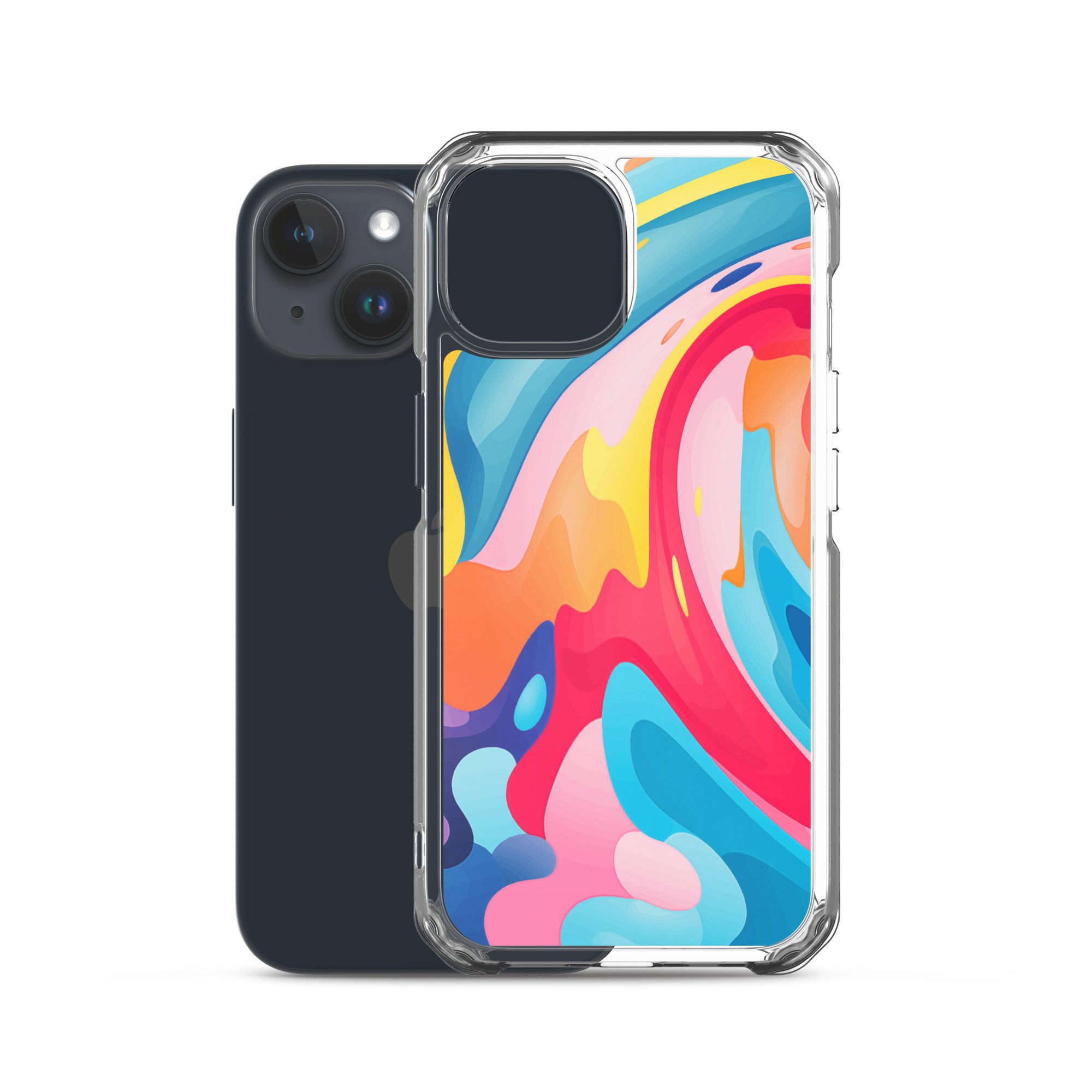 Colorful Swirls Clear Case for iPhone®