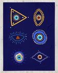 Evil Eye Hand Drawn Set 1 - Throw Blanket